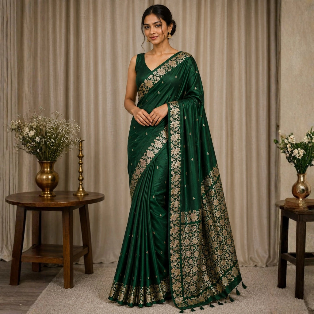 Emerald Heritage Zari Saree