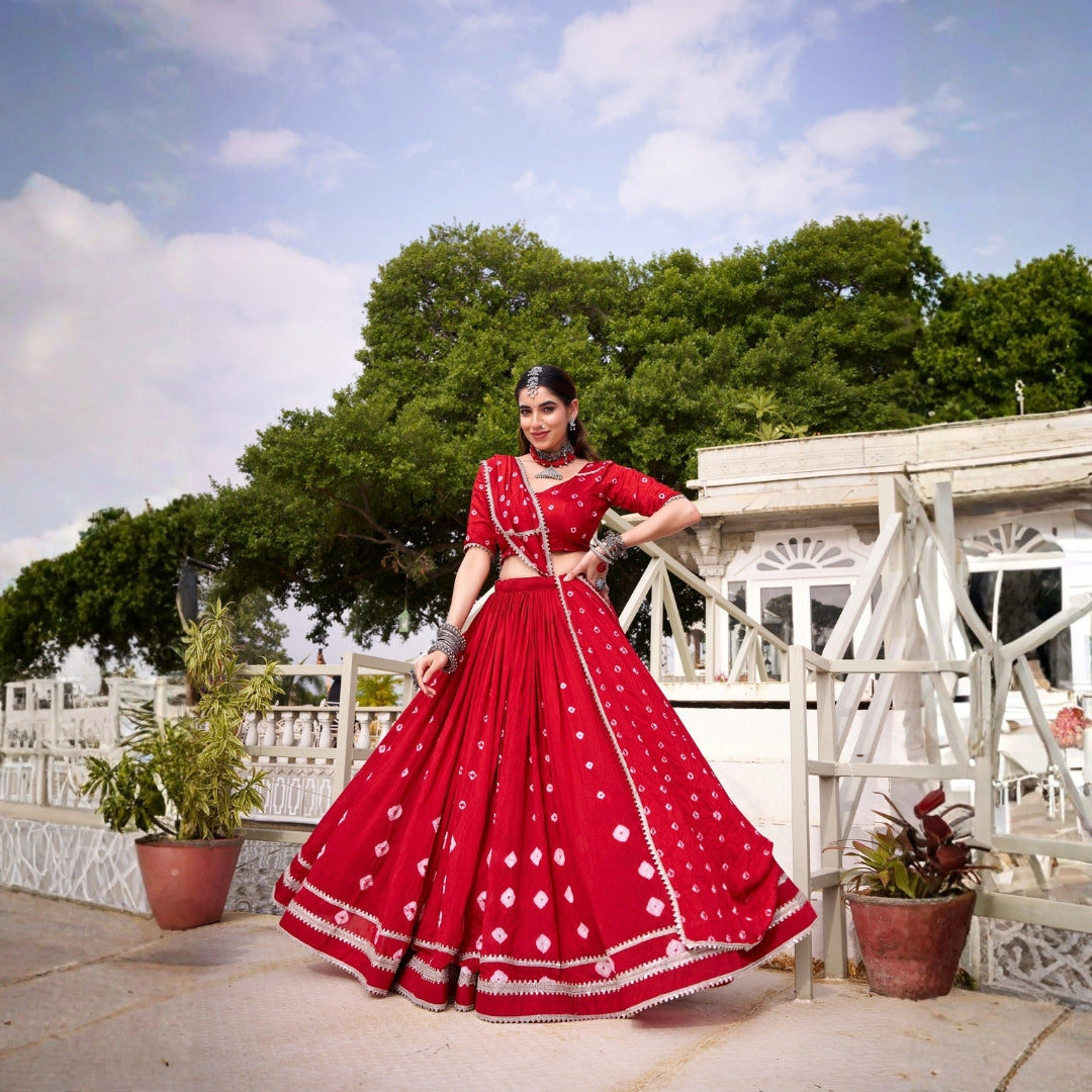 Red Festive Lehenga Set