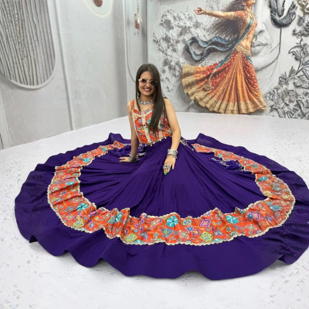 Purple & Multicolour Lehenga Set