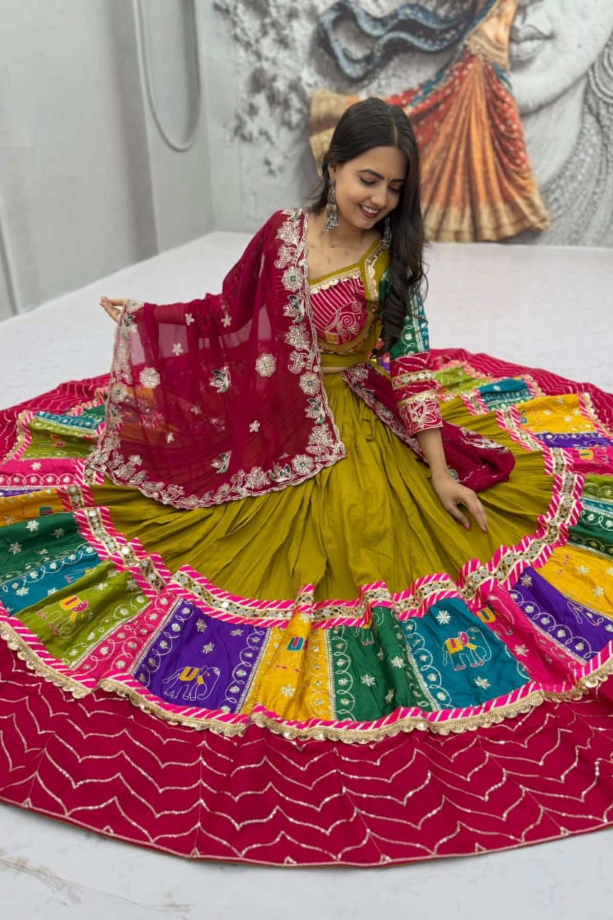 Marigold Garba Lehenga Set