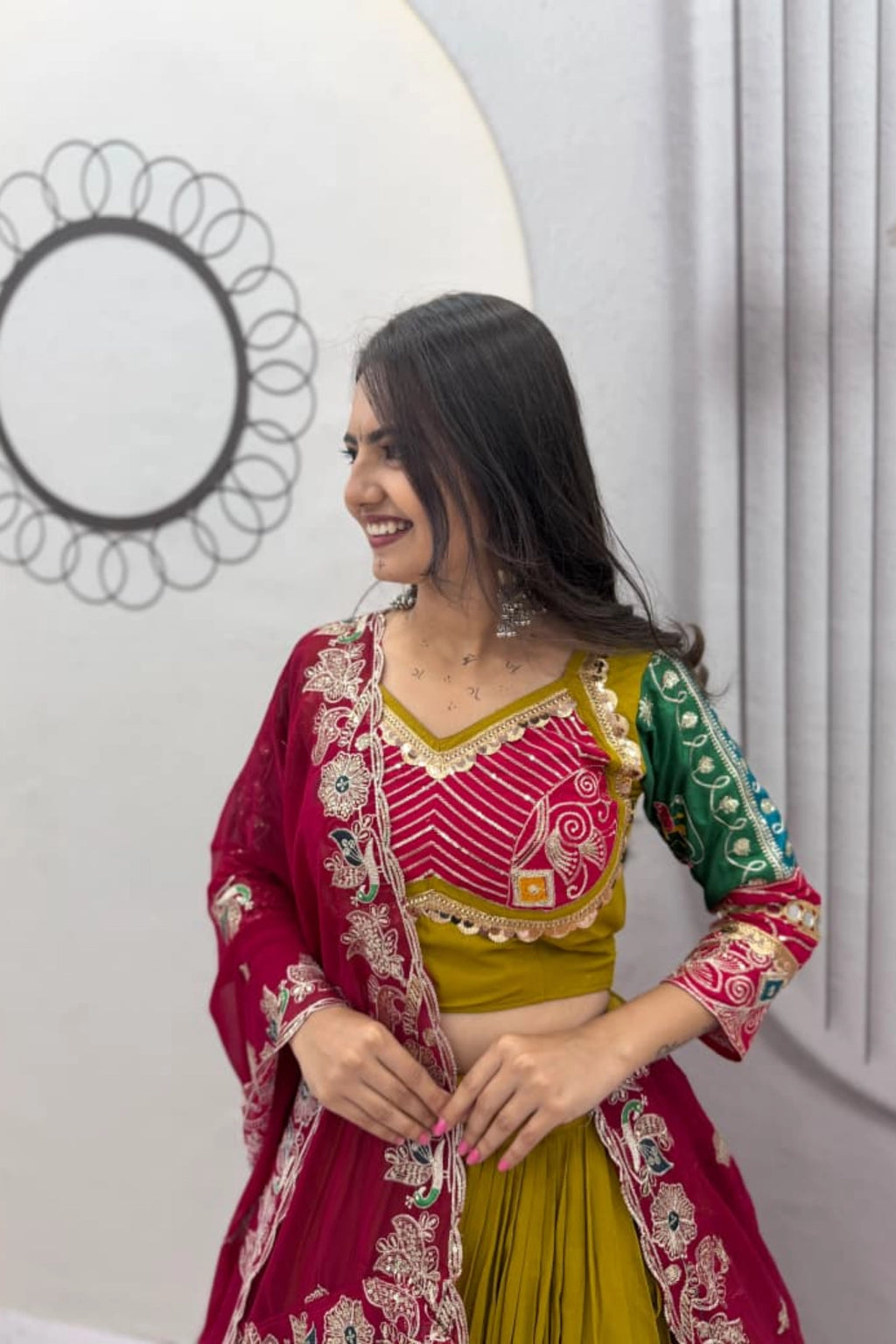 Marigold Garba Lehenga Set