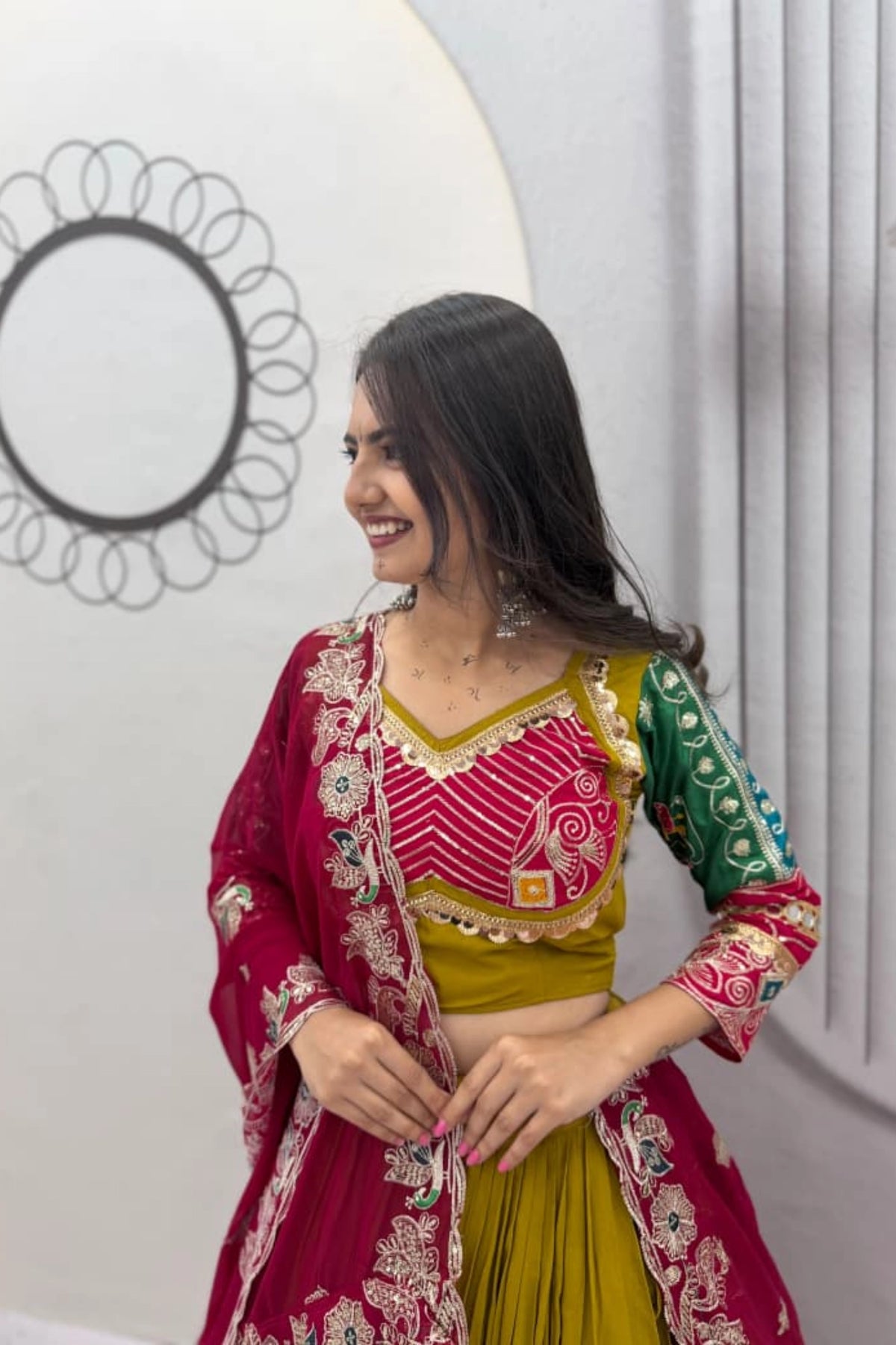 Marigold Garba Lehenga Set