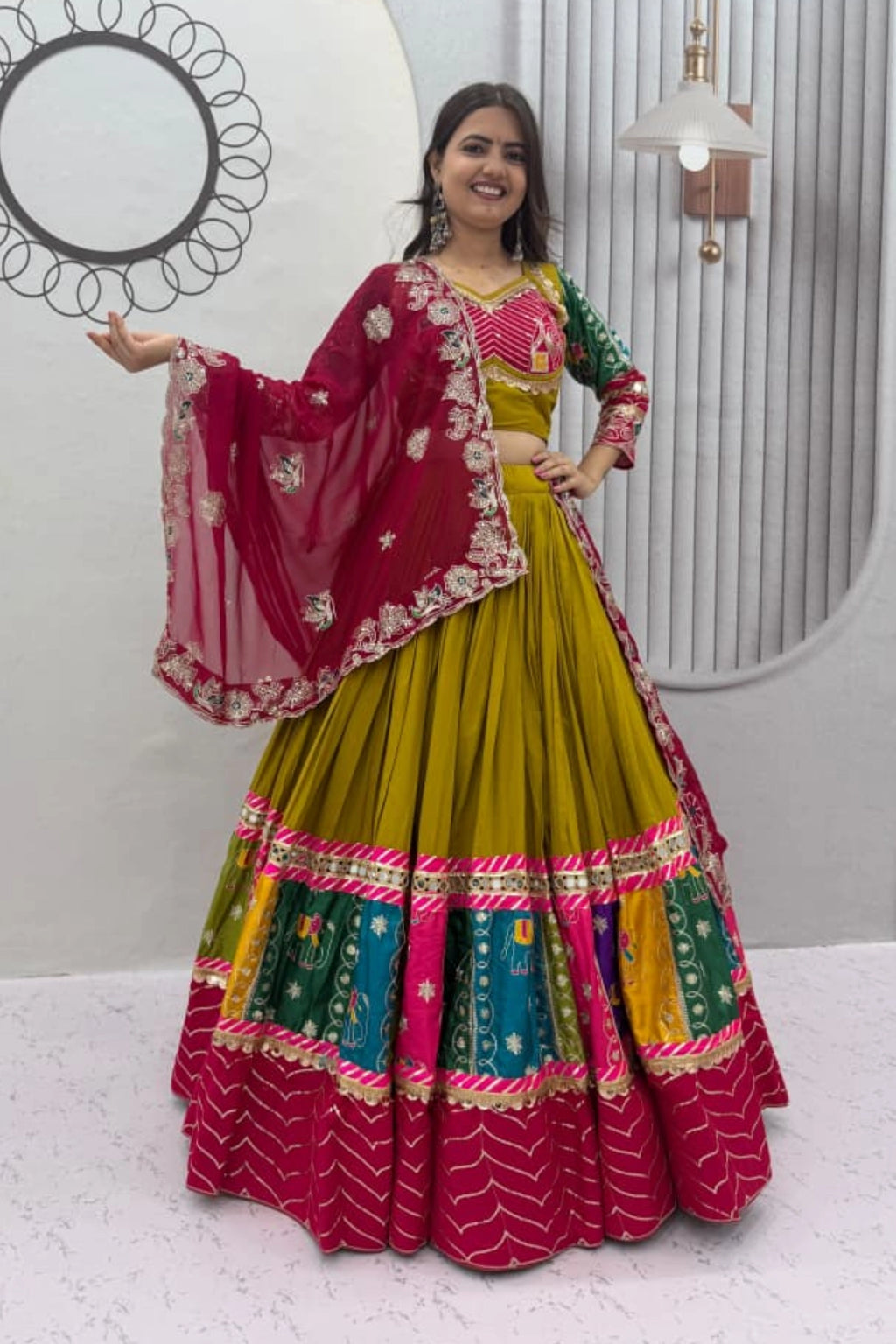 Marigold Garba Lehenga Set