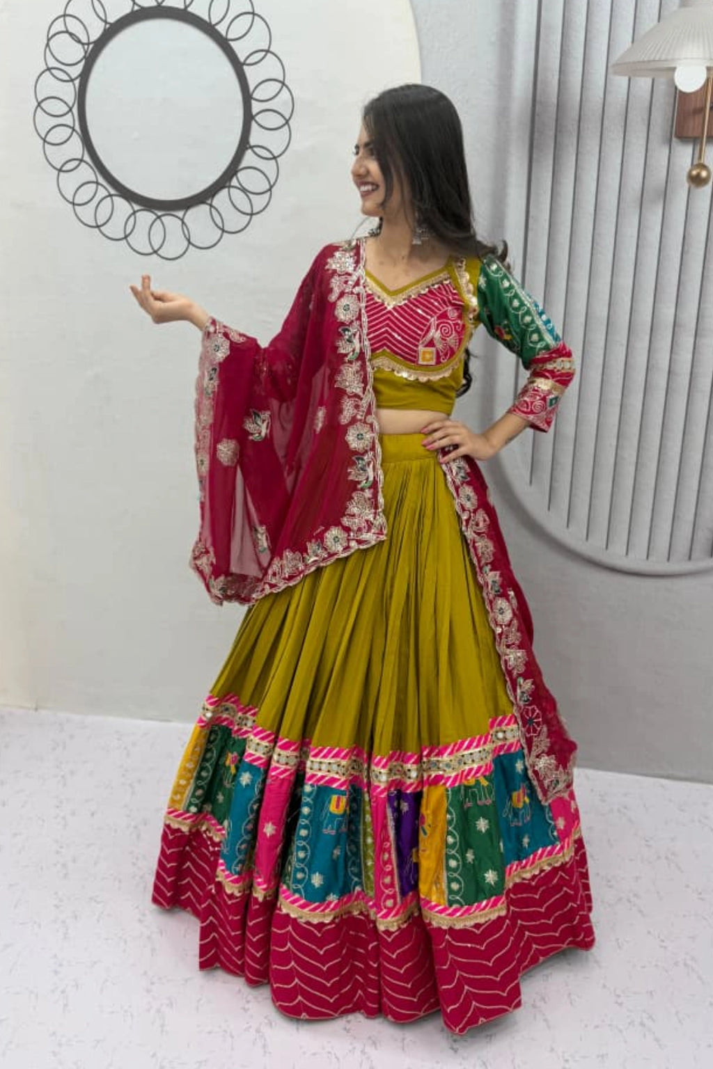 Marigold Garba Lehenga Set