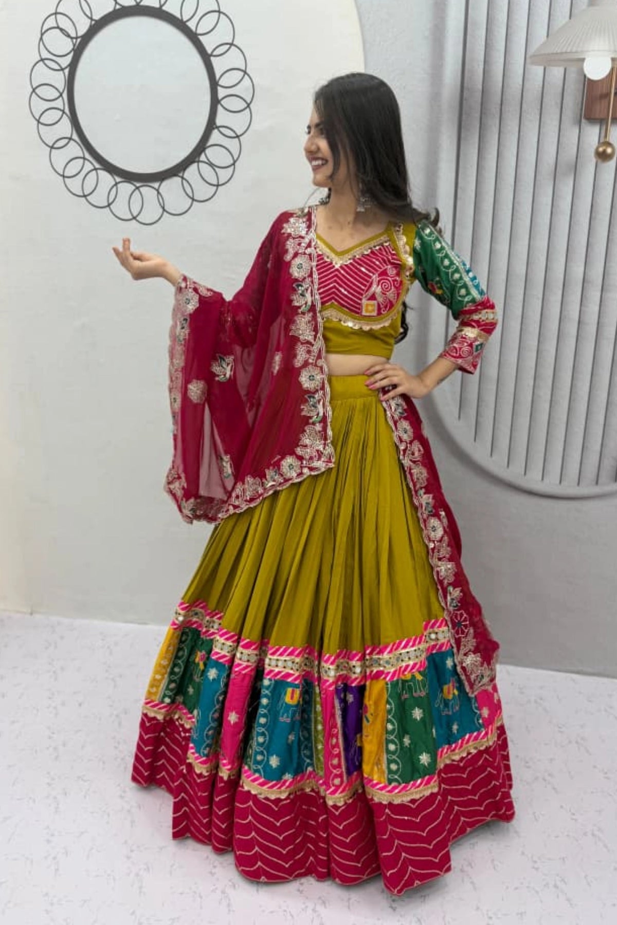 Marigold Garba Lehenga Set
