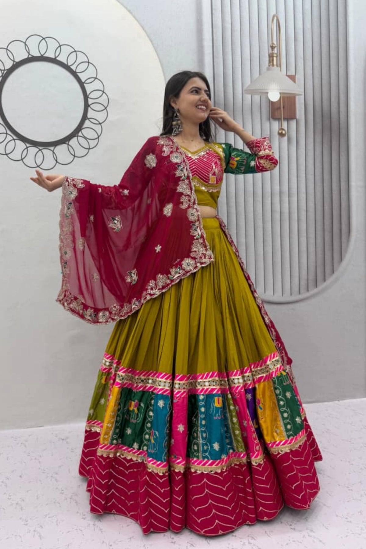 Marigold Garba Lehenga Set