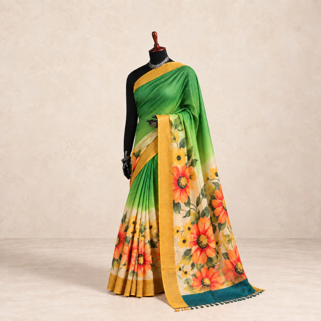 Spring Meadow Tussar Silk Saree