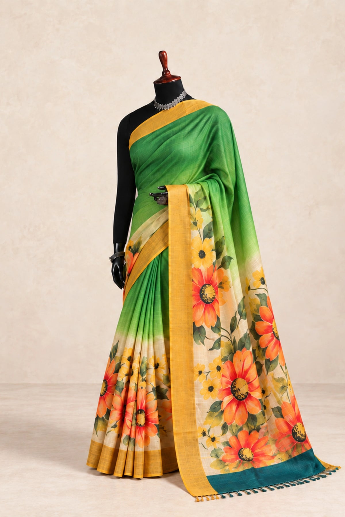 Spring Meadow Tussar Silk Saree