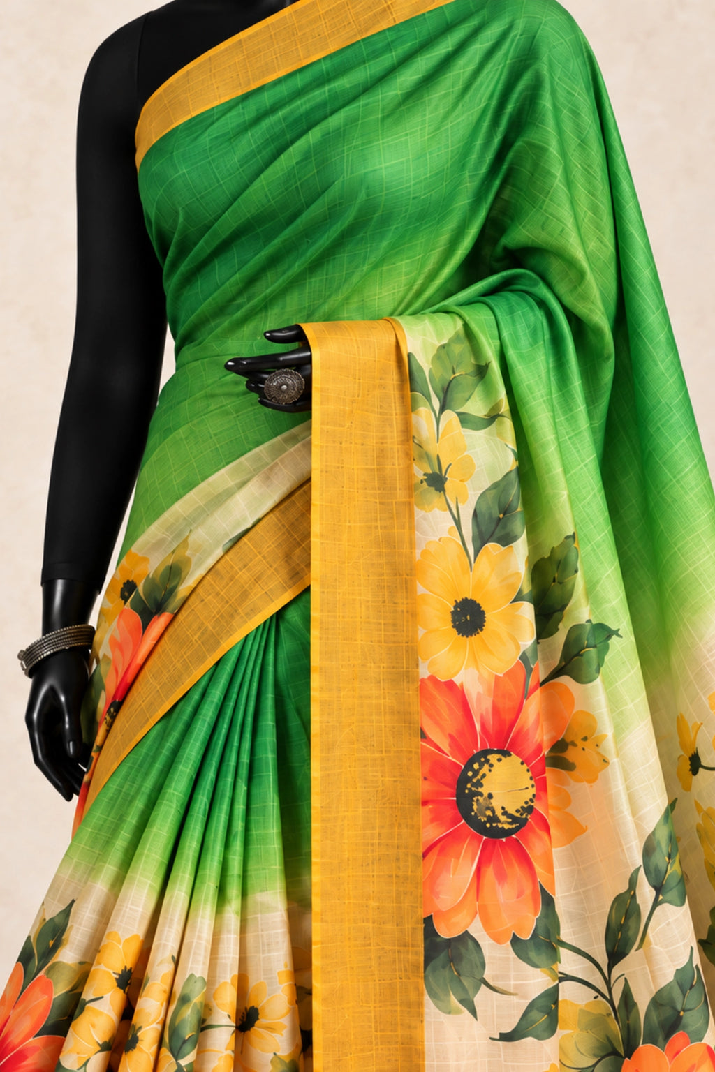 Spring Meadow Tussar Silk Saree