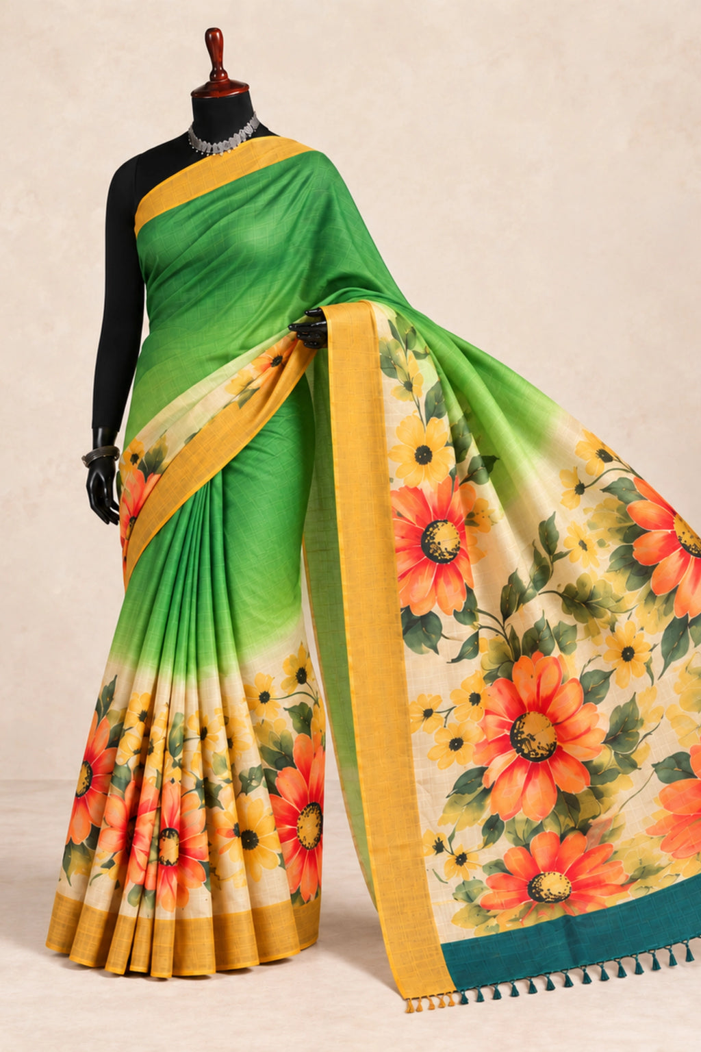 Spring Meadow Tussar Silk Saree