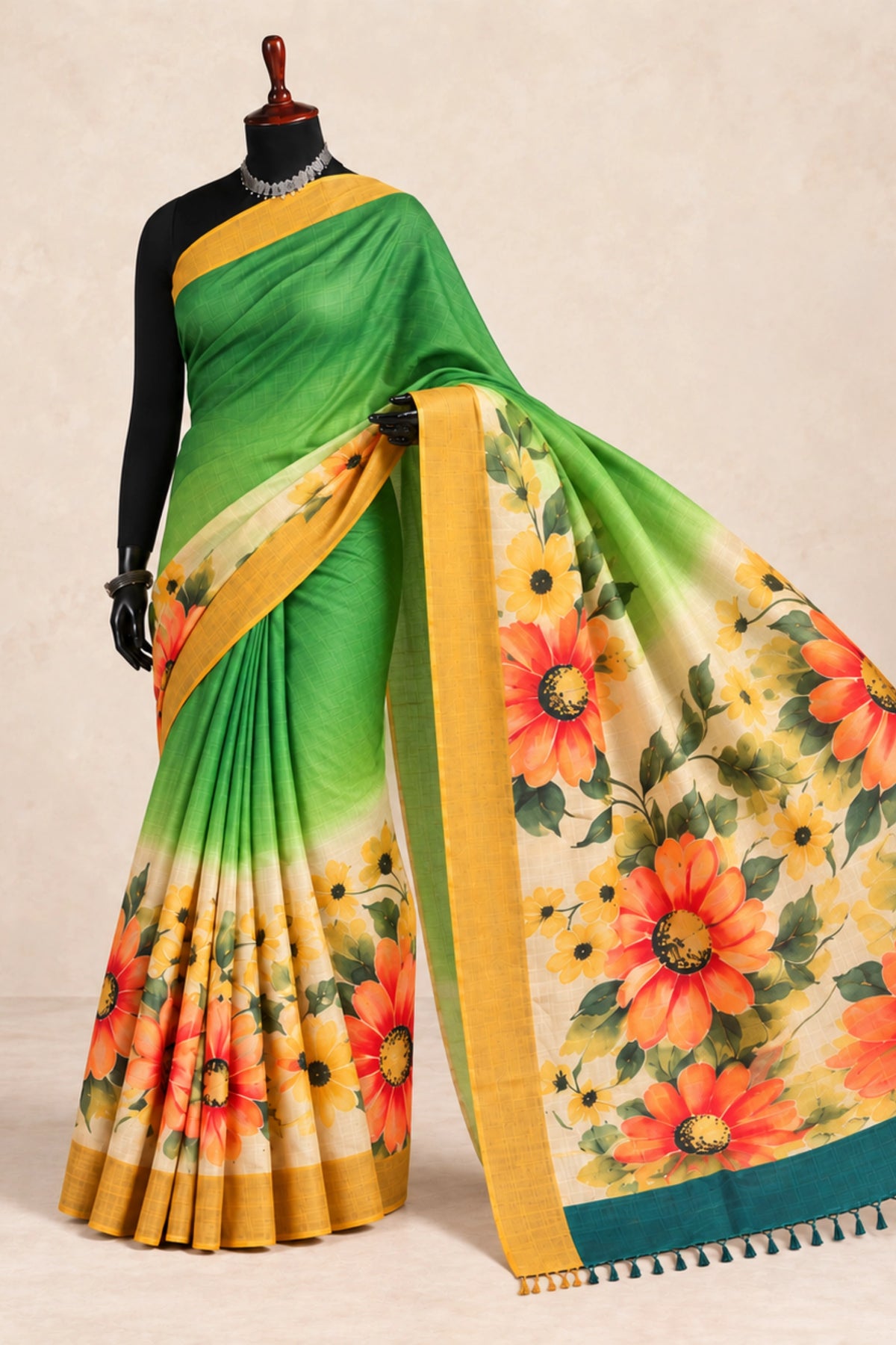 Spring Meadow Tussar Silk Saree