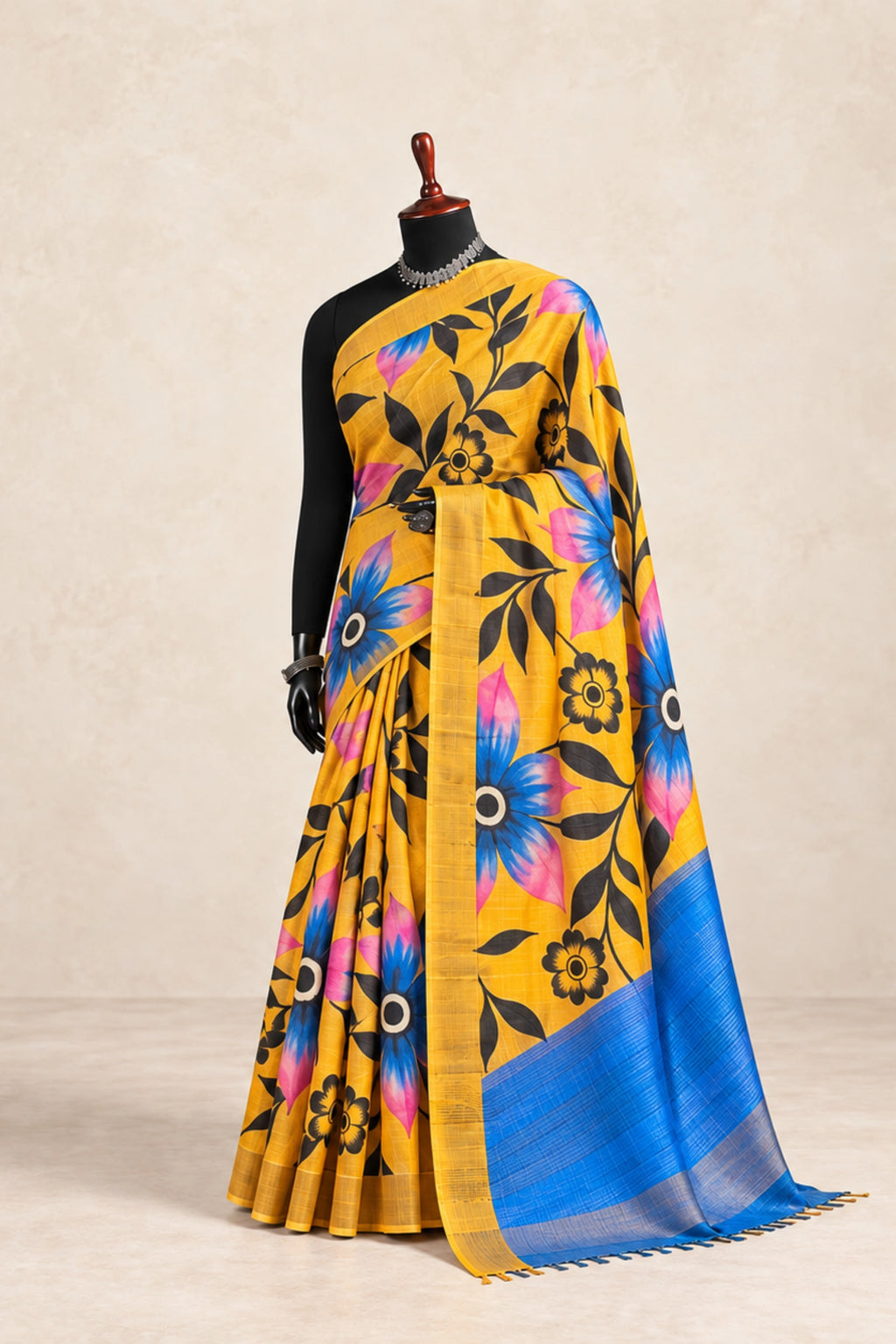 Golden Garden Tussar Silk Saree