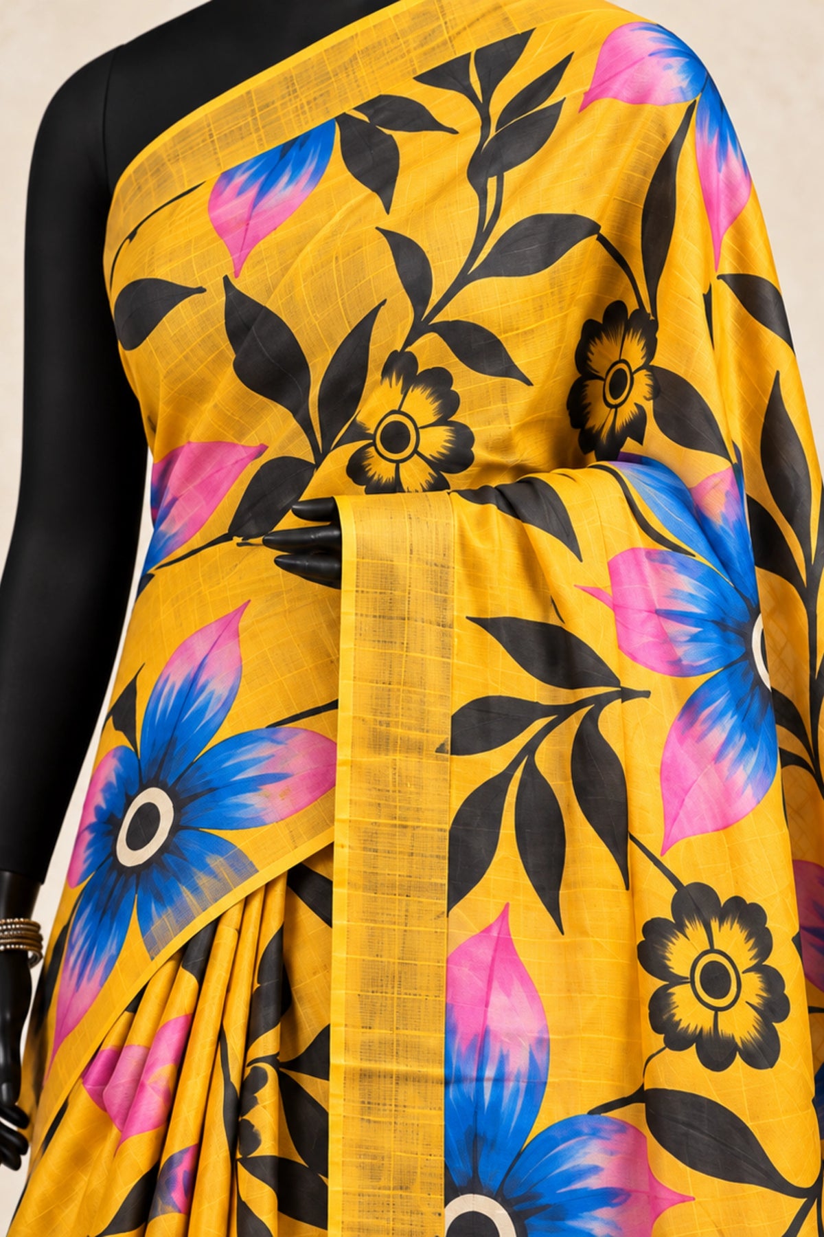 Golden Garden Tussar Silk Saree
