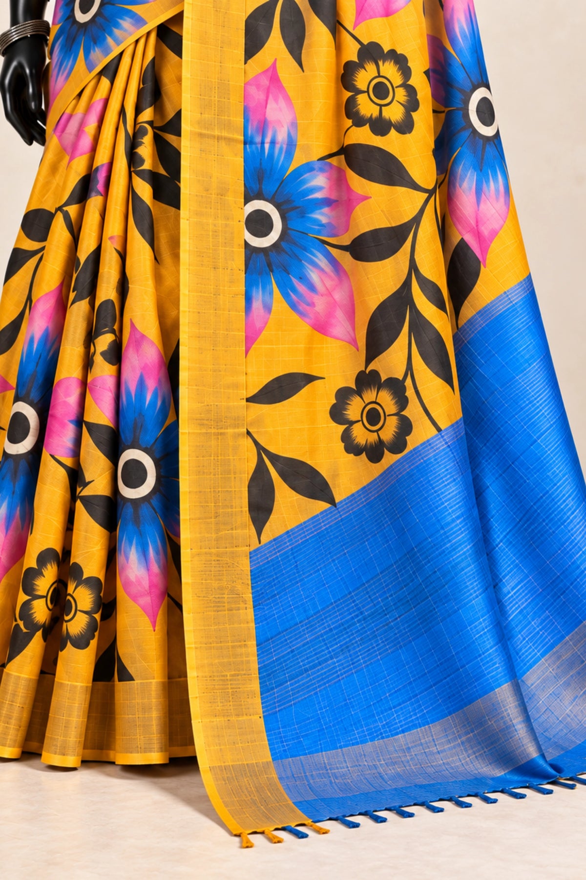 Golden Garden Tussar Silk Saree