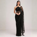 Midnight Bloom Heavy Georgette Saree