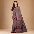 Maroon Ajrakh Heritage Saree