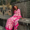 Pink Blossom Handblock Saree