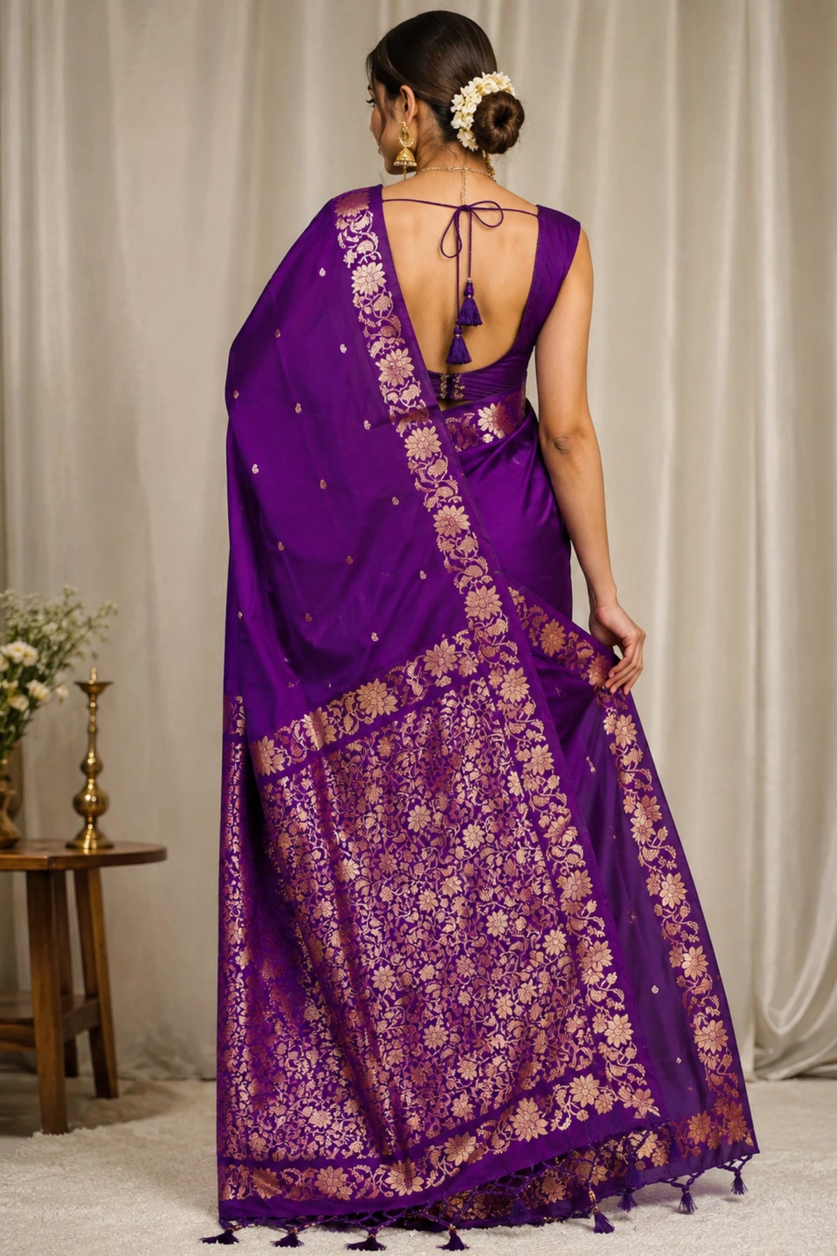 Royal Amethyst Zari Woven Saree