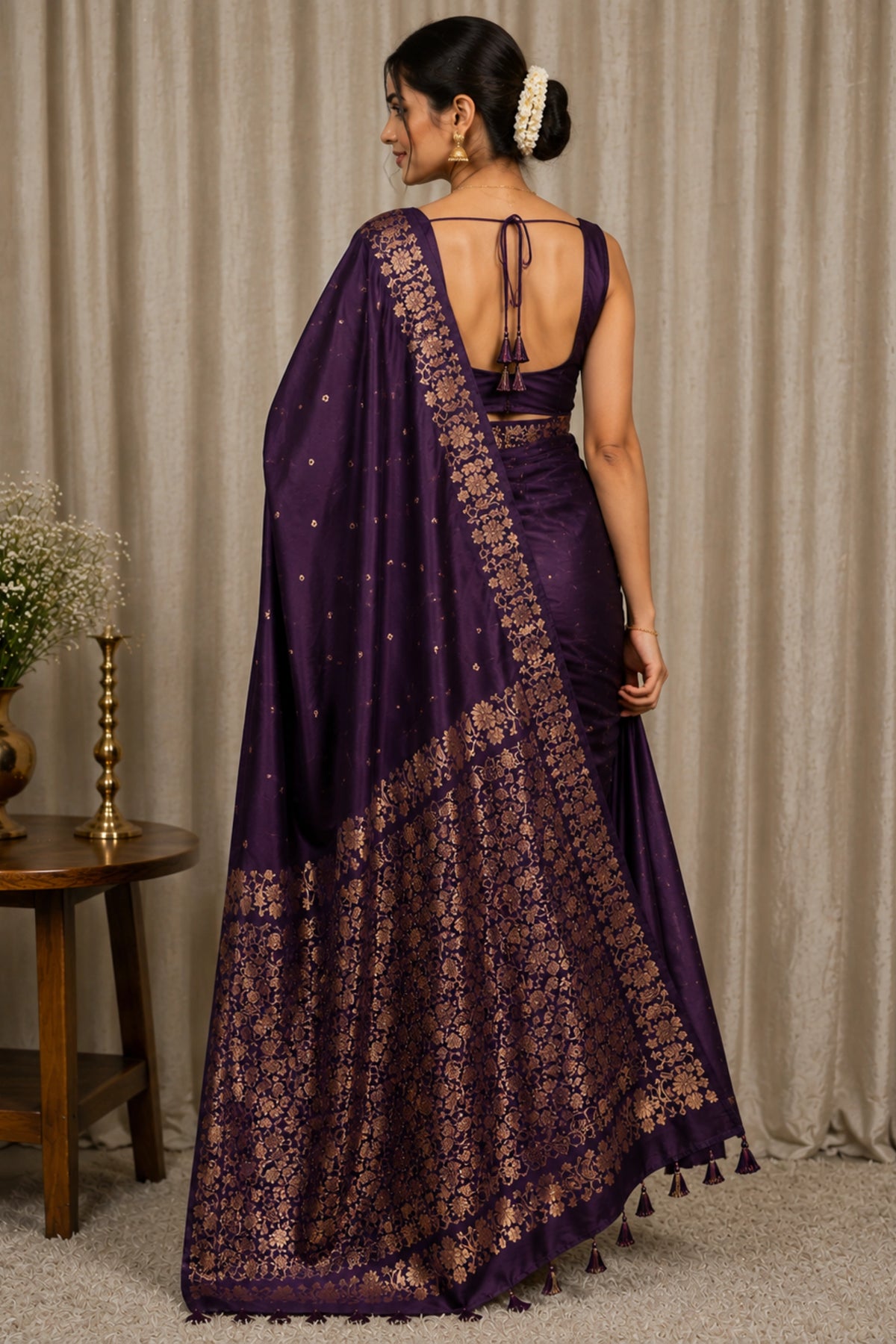 Imperial Purple Zari Saree
