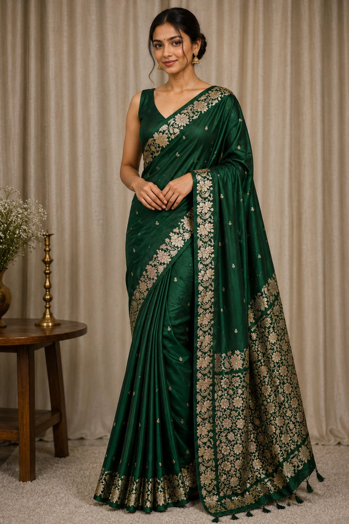 Emerald Heritage Zari Saree