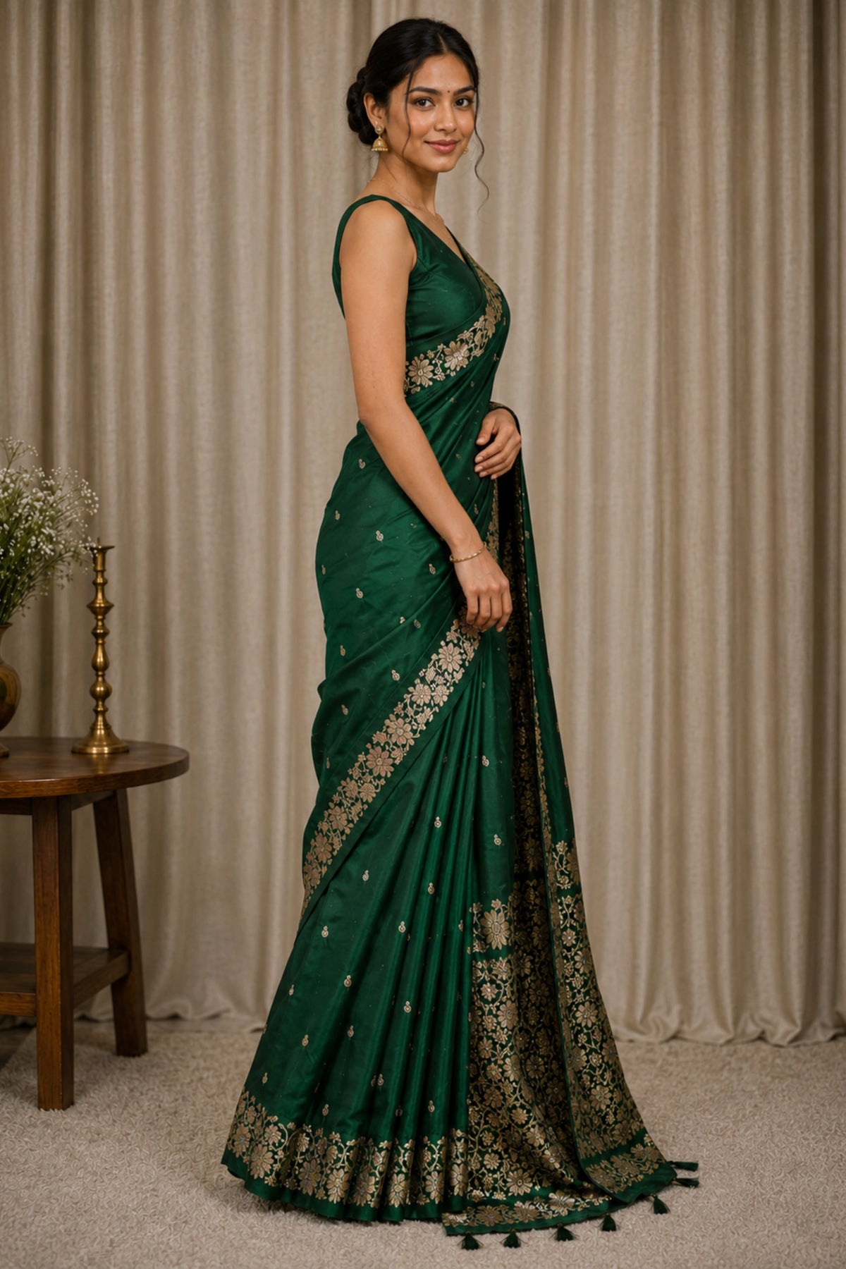 Emerald Heritage Zari Saree