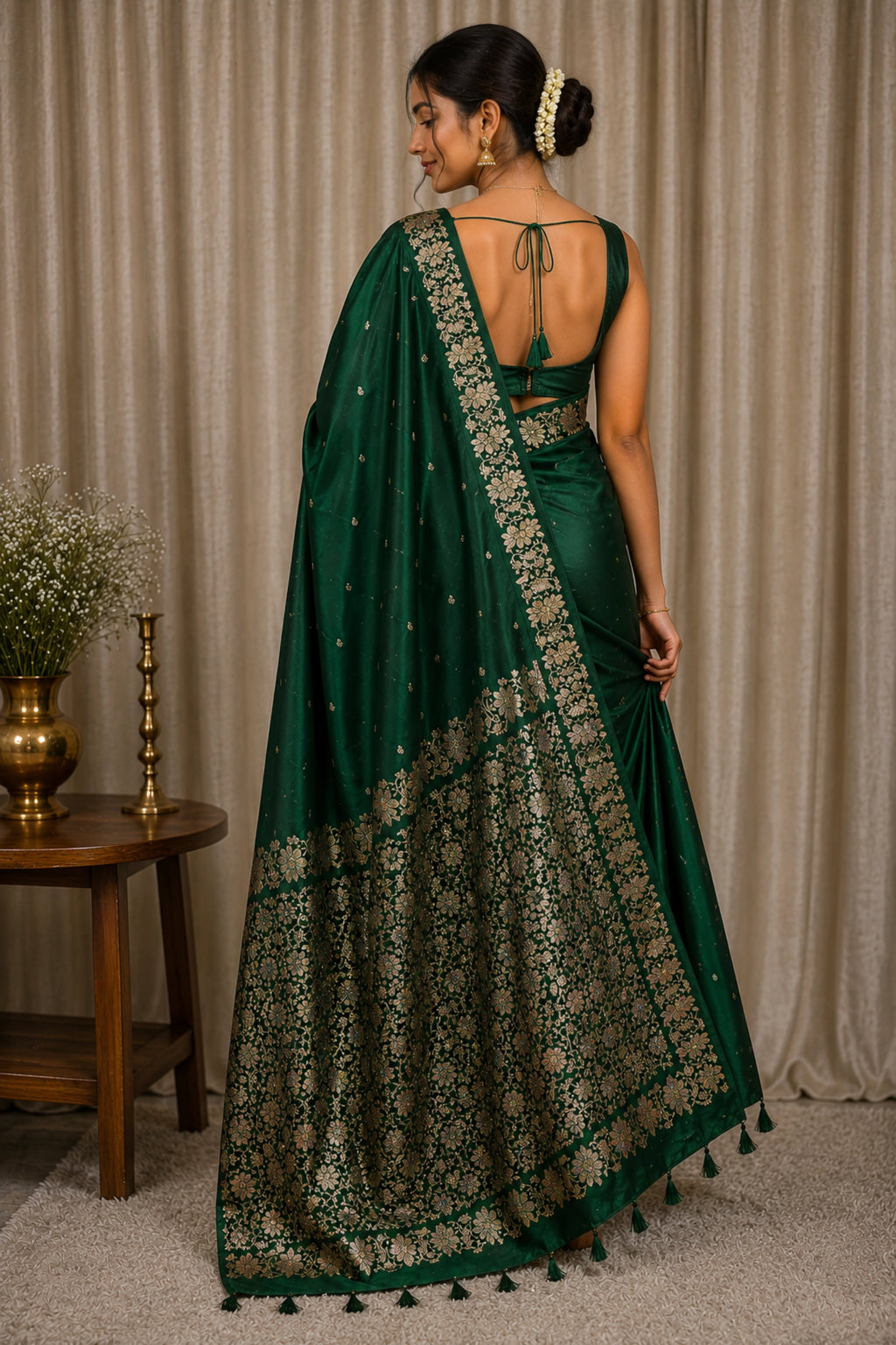 Emerald Heritage Zari Saree