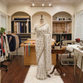 Shimmer Organza Saree with Floral Vine Embroidery