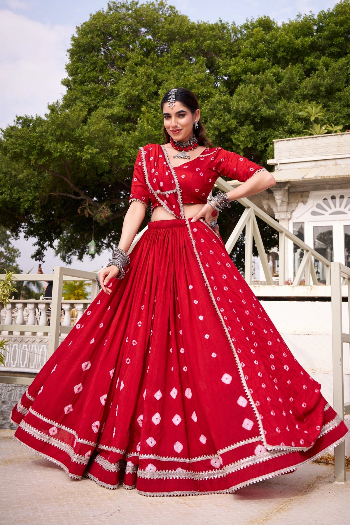 Red Festive Lehenga Set