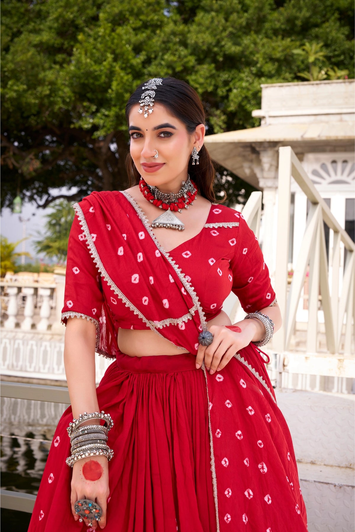 Red Festive Lehenga Set