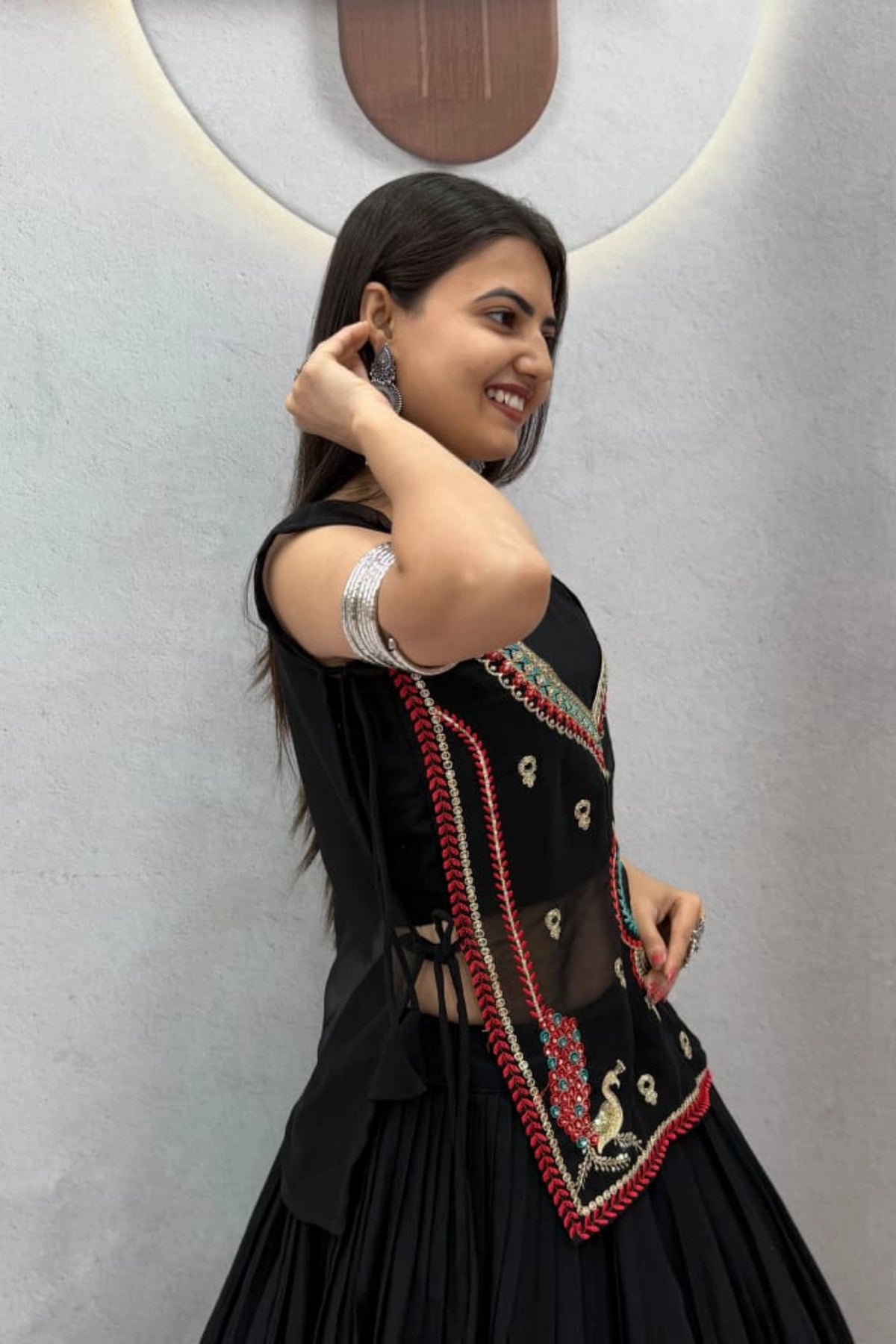 Black Embellished Lehenga Set
