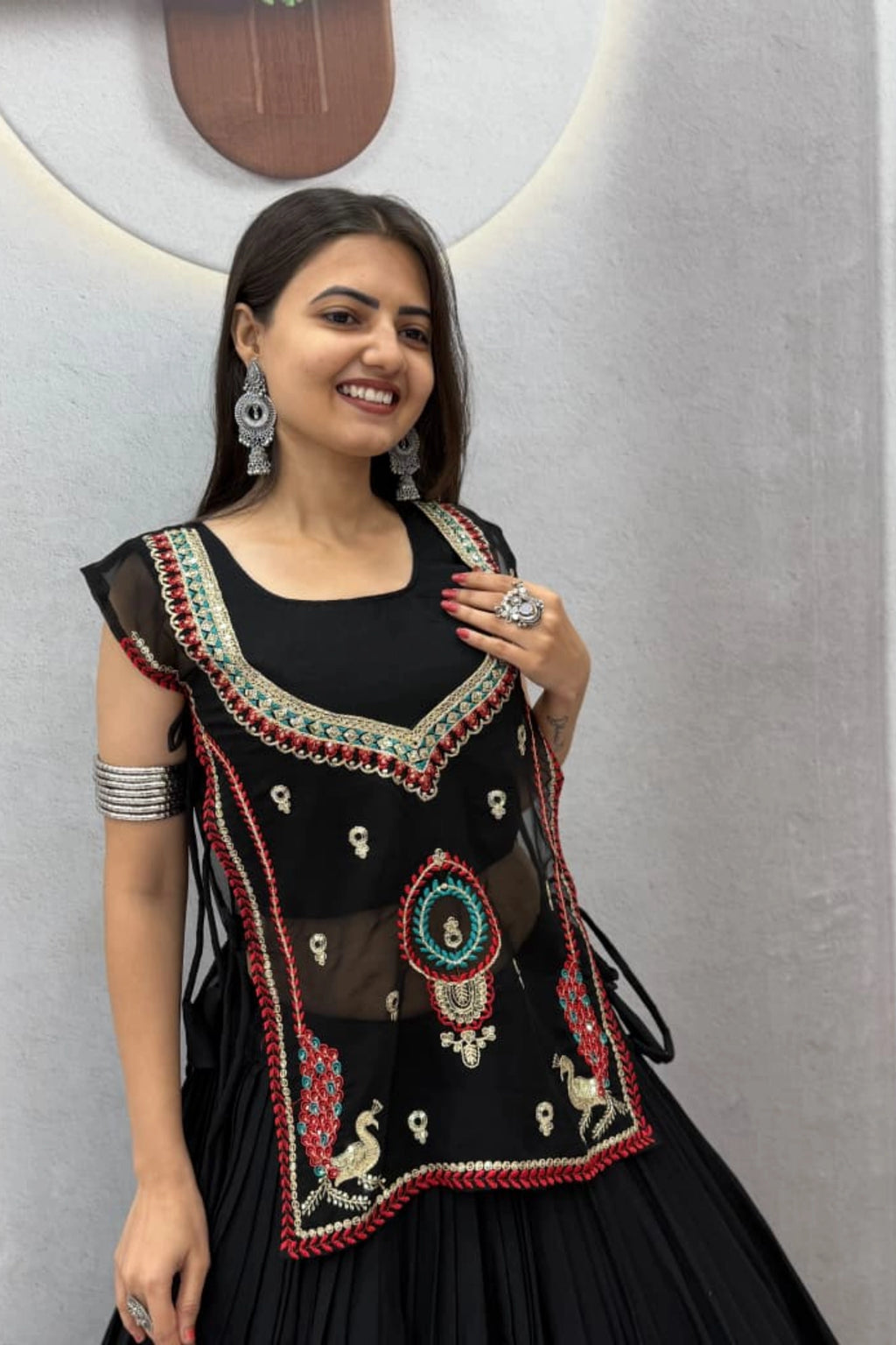 Black Embellished Lehenga Set