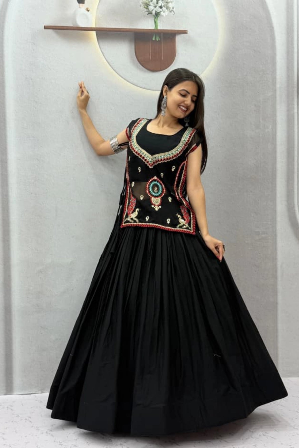 Black Embellished Lehenga Set