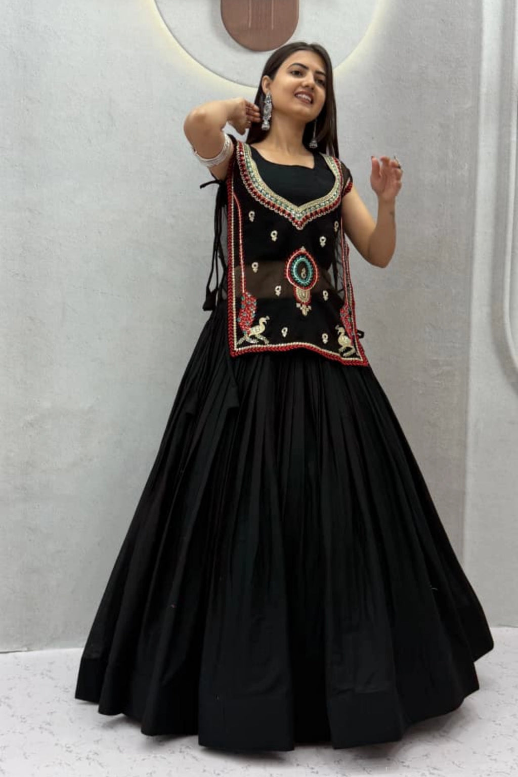 Black Embellished Lehenga Set
