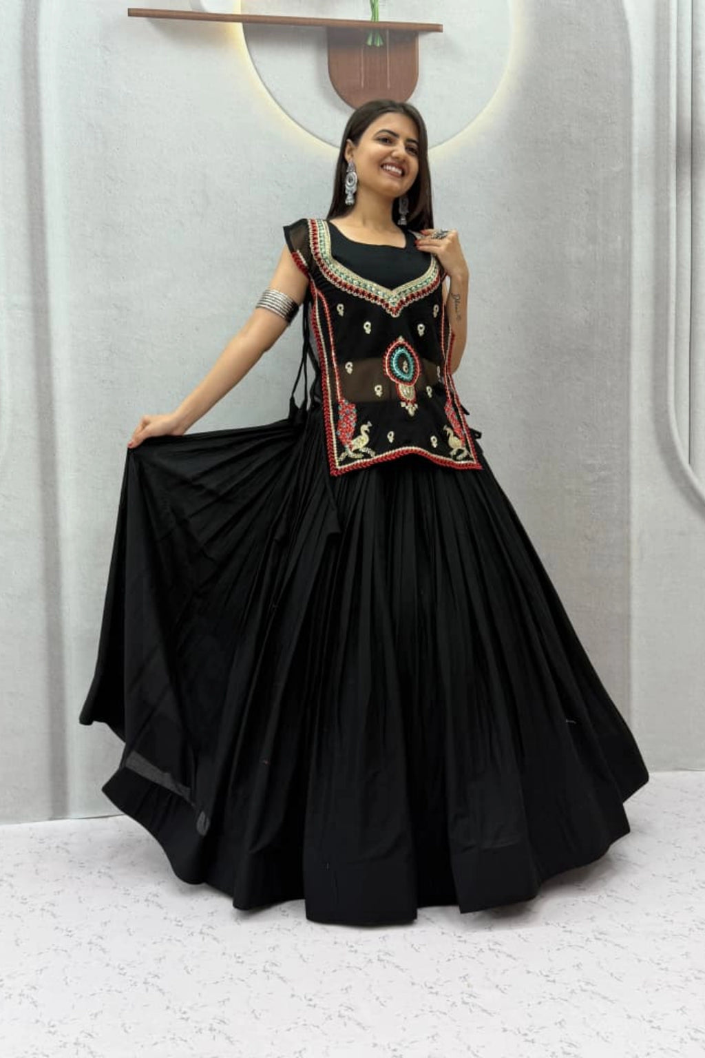 Black Embellished Lehenga Set