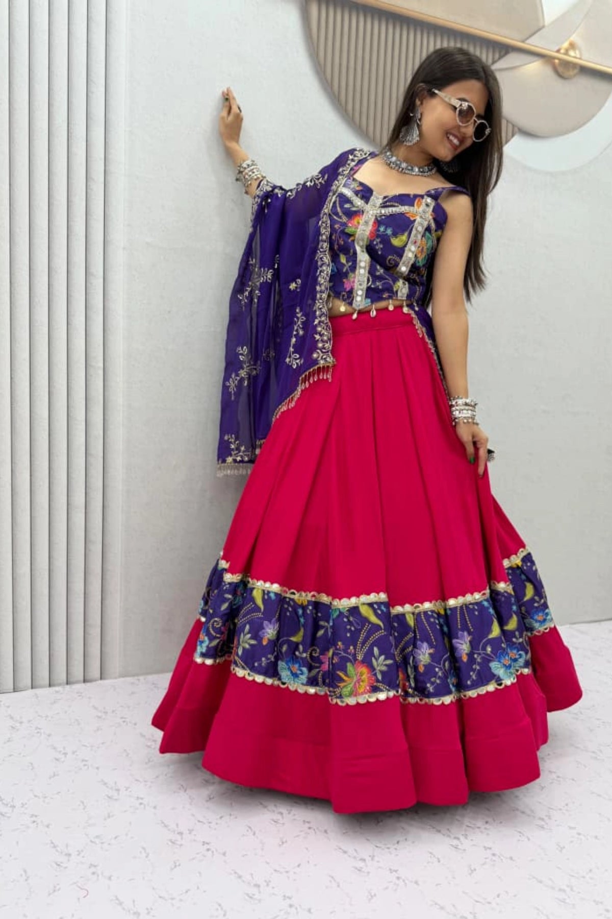 Pink & Purple Lehenga Set