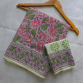 Pastel Lavender with Floral Block Print