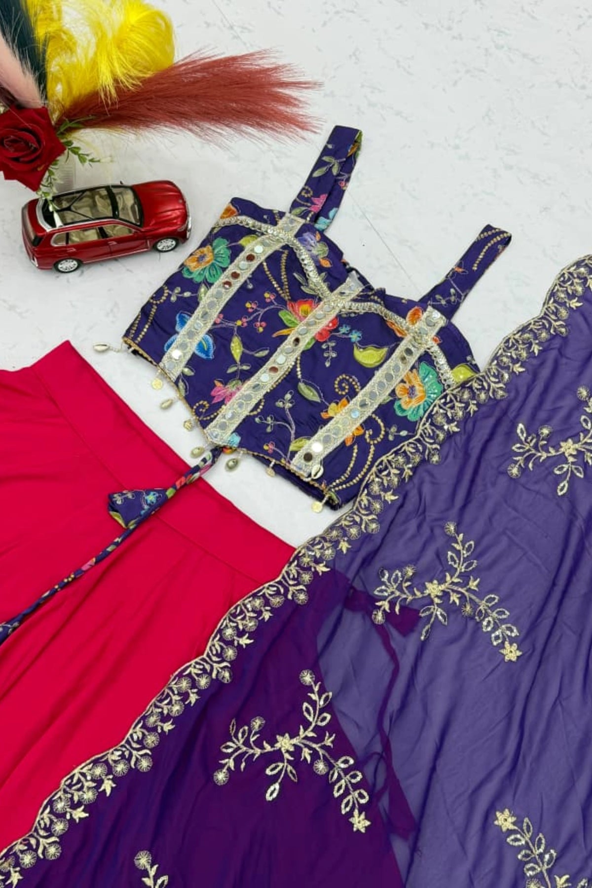 Pink & Purple Lehenga Set