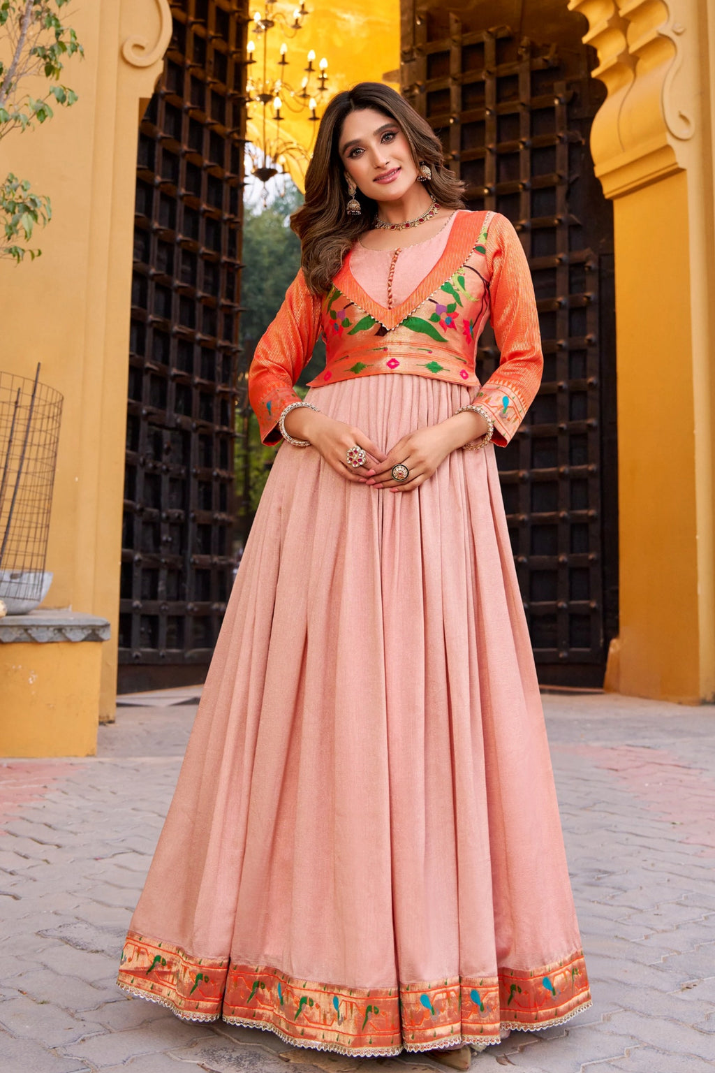 Rosewood Grace Vichitra Silk Long Dress