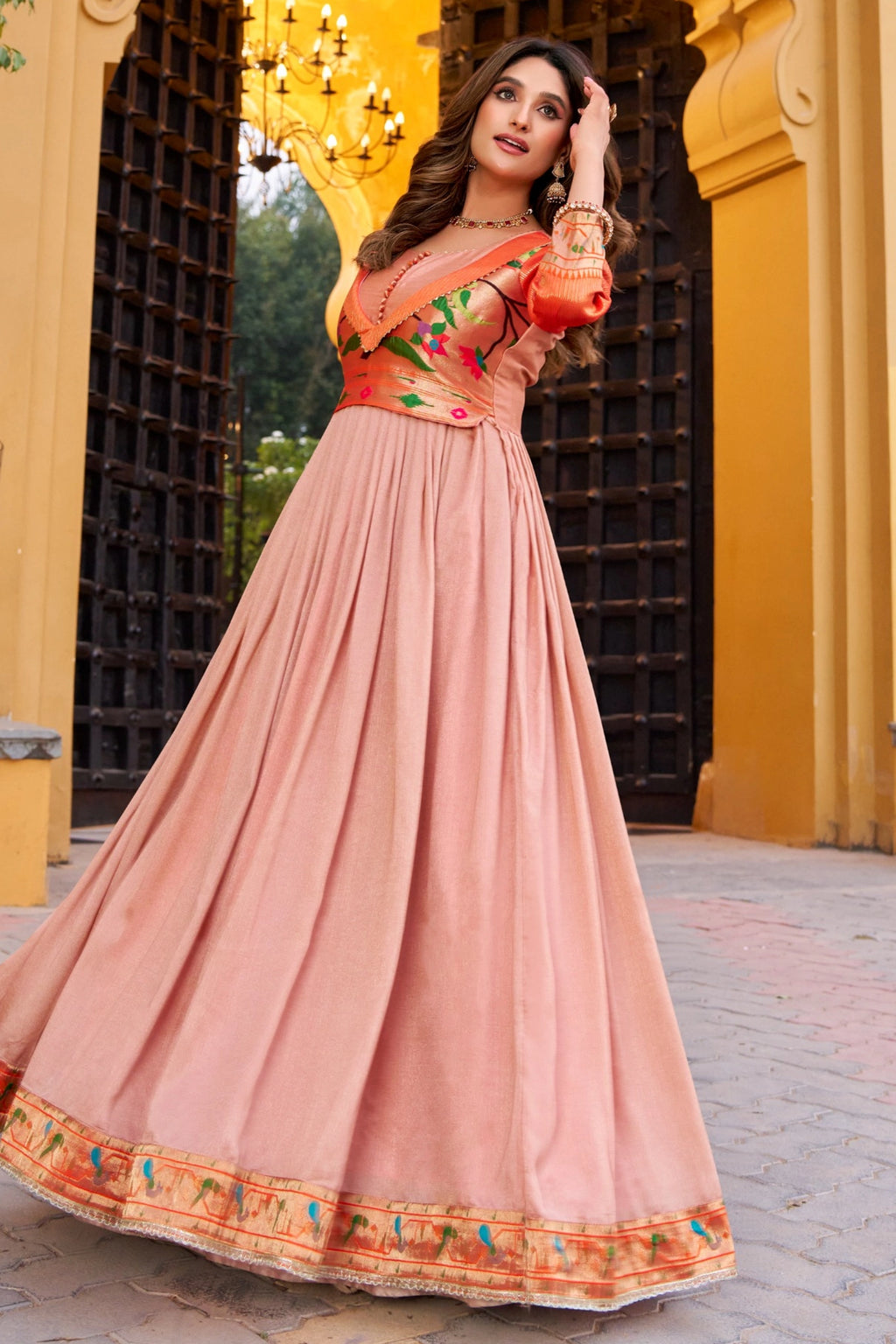 Rosewood Grace Vichitra Silk Long Dress